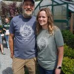 Steven and Stacey Veldstra pose for a photo at the 50th anniversary celebration of Wagon Wheel Garden & Pet on Friday, June 10, 2022, in Homer, Alaska. (Photo by Michael Armstrong/Homer News)