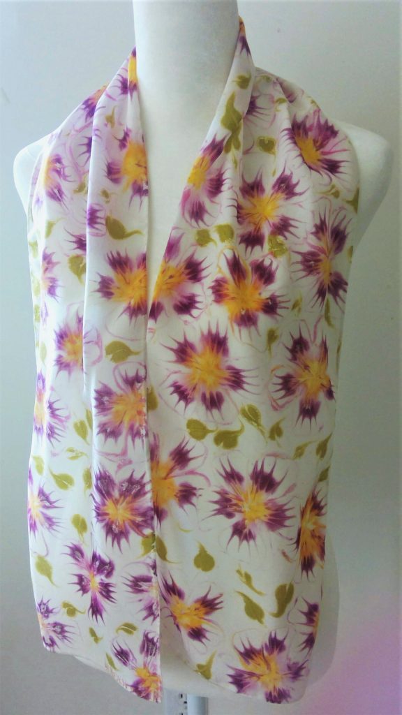 One of Lynn Nadens handpainted silk art from her July show at Ptarmigan Arts. (Photo provided)