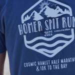 Christian Seager shows his 2022 Homer Spit Run, with the line in memory of Gary Williams. Williams, a former Homer Mayor and a former owner of the Homer News, helped start the Spit Run. (Photo by Michael Armstrong/Homer News)