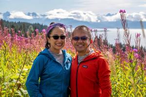 Dr. Joe Llenos, right, poses for a photo in July in Homer, Alaska, with his wife Cindy, left, who also works in health care as a nurse. A board certified family medician physician, Dr. Llenos has joined the Homer Medical Clinic team. (Photo provided/South Peninsula Hospital)