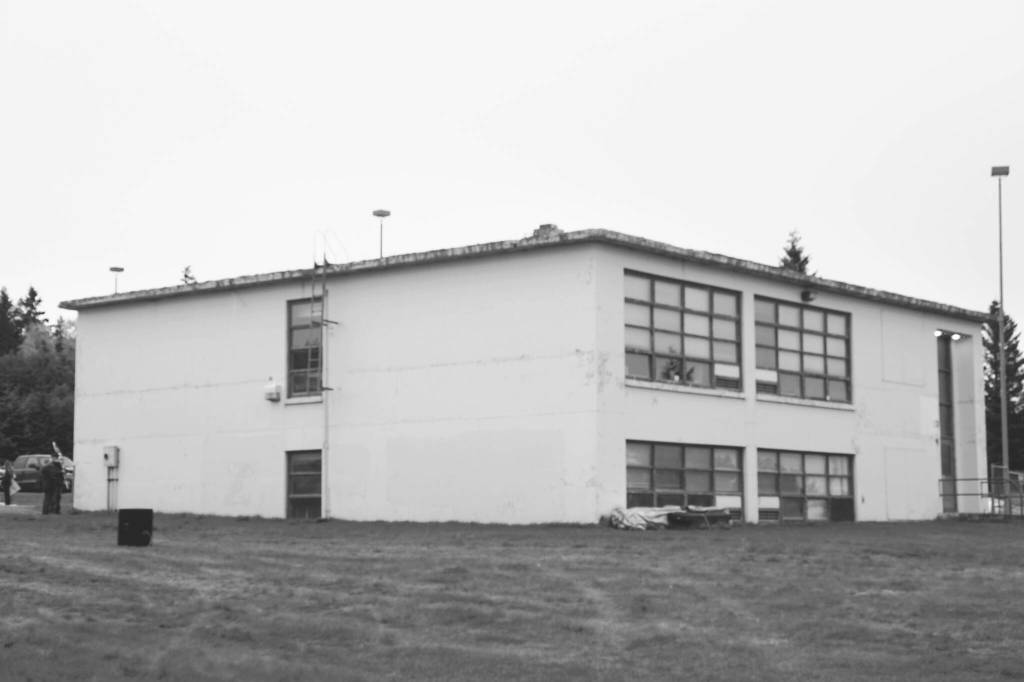 Photo by Michael Armstrong/Homer News
The small Homer Educational and Recreational Complex, or HERC, building is seen here on Oct. 2, 2021, in Homer. Known as HERC 2, the former school building had been used as a shop by the Public Works Department, but staff relocated into HERC 1, the larger building, after cracks appeared in the walls and city officials had concerns about the building collapsing during an earthquake.