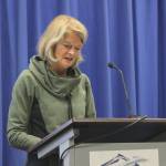 U.S. Sen. Lisa Murkowski speaks at the Kenai Classic Roundtable at Kenai Peninsula College on Wednesday, Aug. 17, 2022 near Soldotna, Alaska. (Ashlyn O’Hara/Peninsula Clarion)