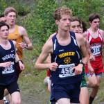 Homer High Schools Seamus McDonough runs in the 2022 Ted McKenney XC Running Invitational at Skyview Middle School on Saturday, Aug. 20, 2022 in Soldotna, Alaska. (Ashlyn OHara/Peninsula Clarion)