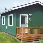Katie K., one of the Storyknife cabins, as seen at an open house on Monday, Aug. 29, near Homer. Katie K. is named after Katie Kashevarof, an Alutiiq elder.
