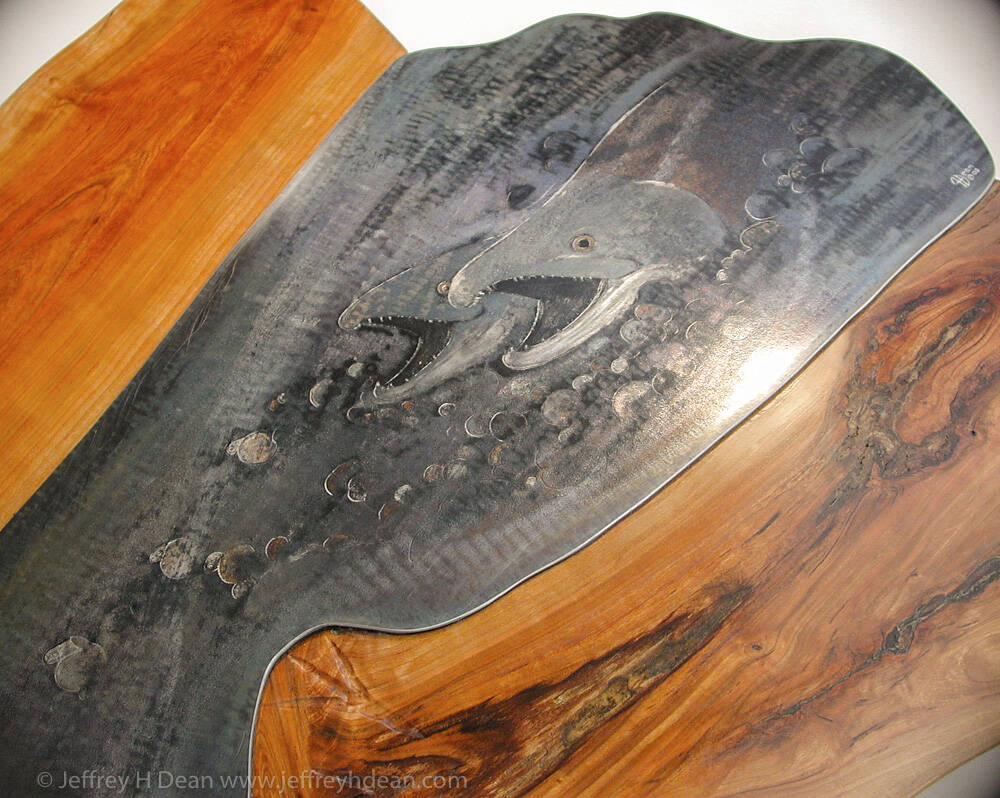 Jeff Deans Salmon Stream table made of black cherry and heat-colored steel. (Photo provided)