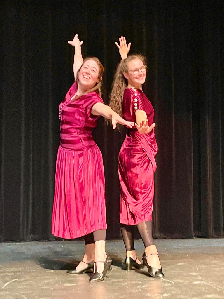 Maura Jones, left, and Ireland Styvar, right, rehearse for Nice Moves, one of the Alaska World Arts Festival events for the festival starting Friday. (Photo provided)