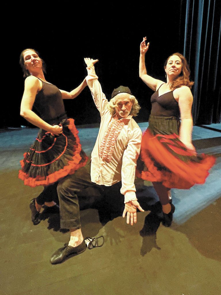Photo provided
Emilie Springer, left, Brian Duffy, center, and Maura Jones, right rehearse for Nice Moves, one of the Alaska World Arts Festival events for the festival starting Friday.