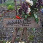 A sign marks the exit to the labyrinth at the 19th annual Burning Basket, Breathe, on Sunday, Sept. 11, 2022, at Mariner Park on the Homer Spit in Homer, Alaska. (Photo by Michael Armstrong/Homer News)