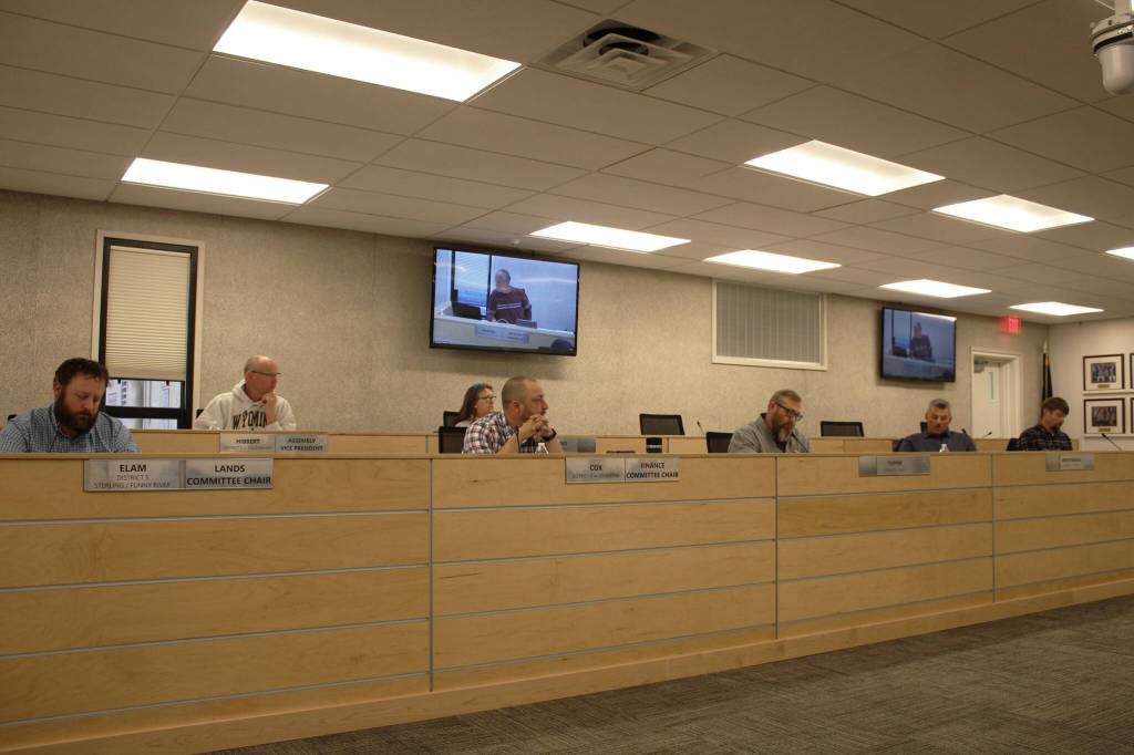 Kenai Peninsula Borough assembly members convene for a special meeting on Sunday, Sept. 11, 2022, in Soldotna, Alaska. (Ashlyn OHara/Peninsula Clarion)