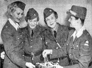 Photo courtesy of Newspapers.com archive
Sisters Alice M. Brooks and Willietta E. Kuppler (both nee Dolan), seen here (center of photo) in a 1943 Los Angeles newspaper article, taught in Kenai from 1911 to 1914 and came to despise Bill Dawson, whom they referred to as Old Bible Bill.