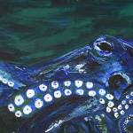 Blue Octopus by Tracy Hansen on display at Grace Ridge Brewing.