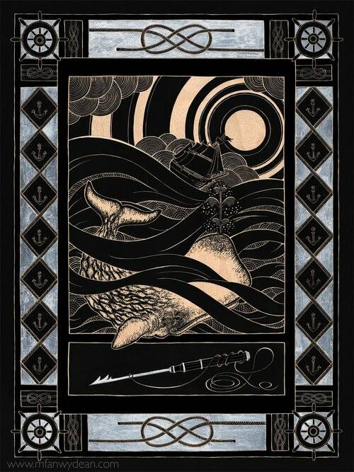 White Whale, wood carving by Mfanwy Dean on display at Creative Fire Studios_Dean Gallery