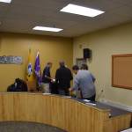Voters for the Kenai Peninsula Borough and City of Homer elections at Cowles Council Chambers on Tuesday, Oct. 4, 2022 in Homer, Alaska. (Photo by Charlie Menke/ Homer News)