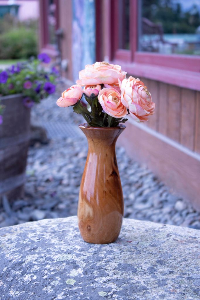 A hand-turned vase by Gerard Garland is on display at the Art Shop Gallery. (Photo provided)