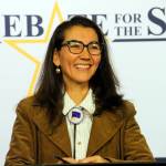 U.S. Rep. Mary Peltola, a Democrat, is shown before a debate for Alaskas sole U.S. House seat Wednesday, Oct. 26, 2022, in Anchorage, Alaska. Peltola faces Republicans Sarah Palin and Nick Begich and Libertarian Chris Bye in the November general election. (AP Photo/Mark Thiessen)