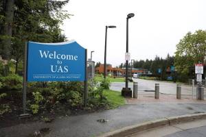 This photo shows the University of Alaska Southeast  Juneau campus on a rainy day. UA administration and faculty have reached a tentative end to 14 months of negotiations.  (Clarise Larson / Juneau Empire File)