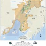 A map showing tracts available as part of an upcoming state oil and gas lease sale in Cook Inlet. (Map via Alaska Department of Natural Resources Division of Oil and Gas)