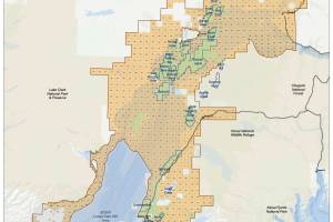 A map showing tracts available as part of an upcoming state oil and gas lease sale in Cook Inlet. (Map via Alaska Department of Natural Resources Division of Oil and Gas)