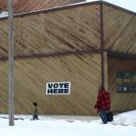 A voter walks into the Soldotna Regional Sports Complex, the location of the Central and K-Beach precincts, on Tuesday, Nov. 8, 2022 in Soldotna, Alaska. (Ashlyn O'Hara/Peninsula Clarion)