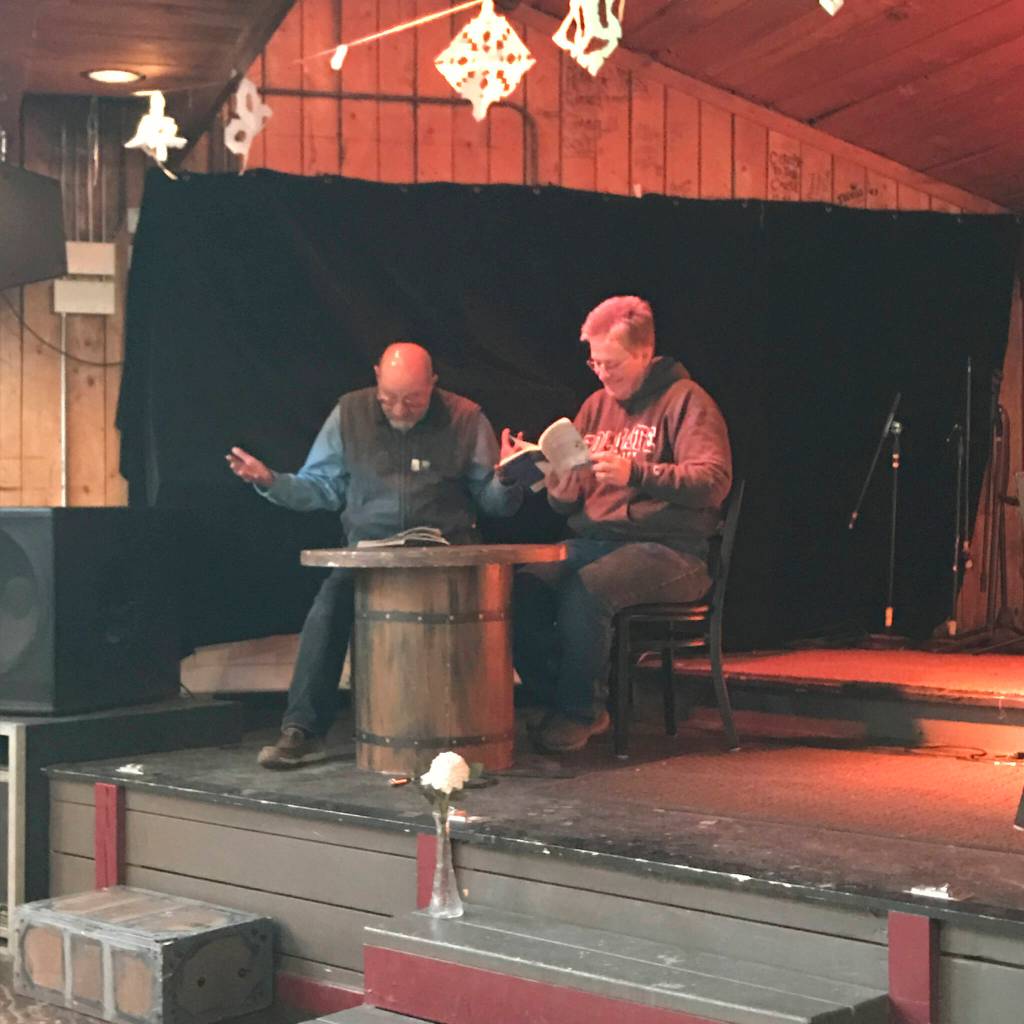 Ken Landfield, left, and Laura Norton, right, perform at scene from Our Town at Pier One Theatre in 2017. (Photo provided)