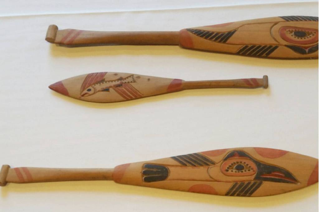 Courtesy photo / Frank Hughes
Ceremonial paddles were among the 25 artifacts repatriated by Organized Village of Kake.