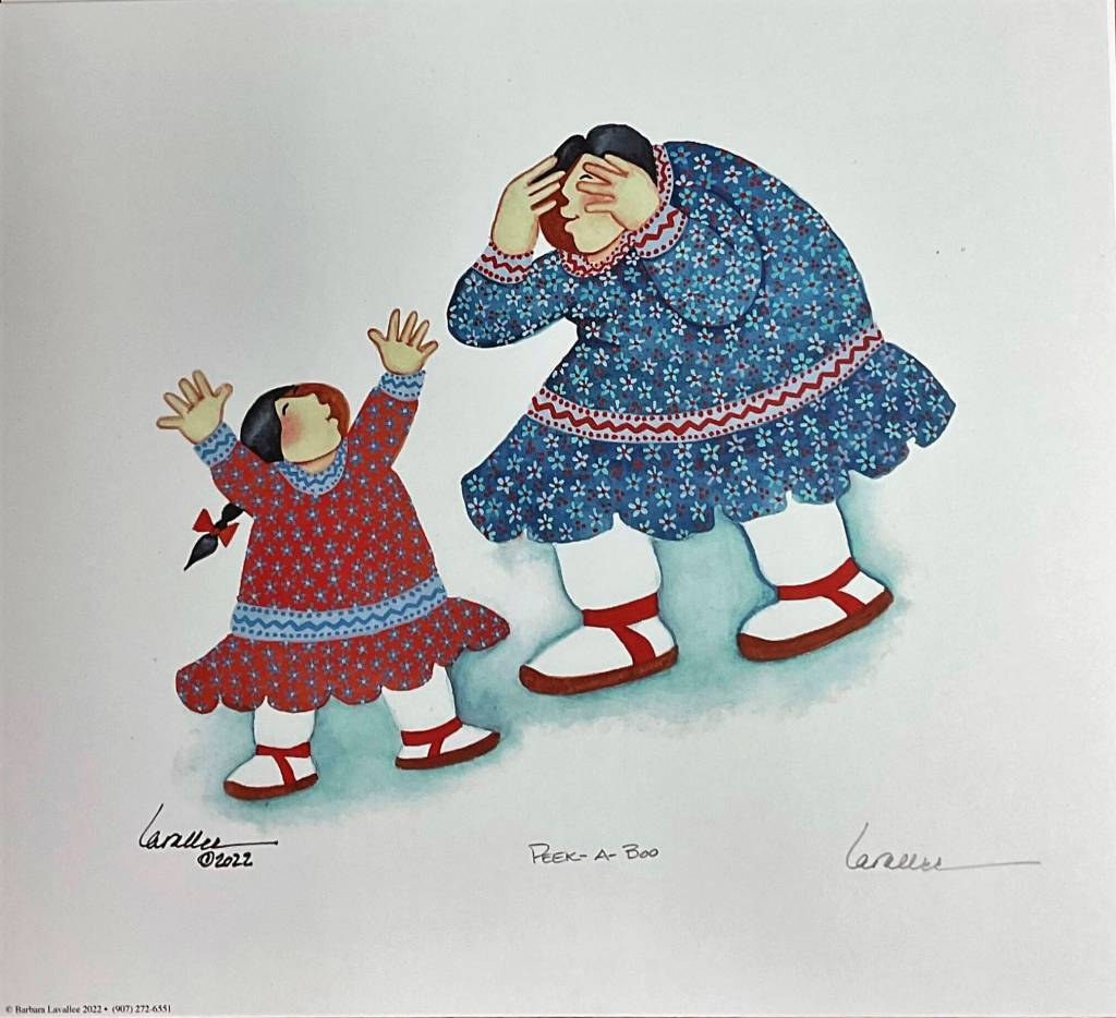 Peek-a-boo, a print by Barbara Lavallee, is on display at the Art Shop Gallery through December. (Photo provided)