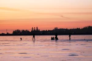 Sunset skate
Skaters catch the last rays of the sun on Beluga Lake on Tuesday, Nov. 29, 2022, in Homer, Alaska. (Photo by Michael Armstrong/Homer News)