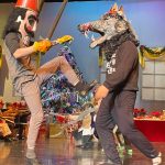 Photo by Sally Oberstein
Lance Seneff as the Battle Nutcracker fights Timmy Cisney as the King Rat in rehearsals for the Homer Nutcracker Ballet on Saturday, Nov. 26, 2022, at the Mariner Theatre in Homer, Alaska.