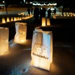 "Remember" is one of the messages on a luminaria onThursday, Dec. 16, 2021, for Hospice of Homer's "LIght Up a Life" event at WKFL Park in Homer, Alaska. (Photo by Michael Armstrong/Homer News)
