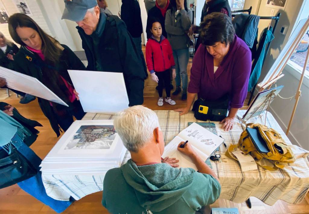 Tom Crestodina signing books at Gig Harbor Bookshop in Washington in November. (Photo provided)