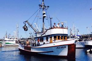 Alsek, a 1947 wooden boat that Tom Crestodina has fished on since 1999 and which inspired his first drawing in his book, "Working Boats." (Photo provided)