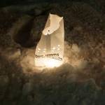 A luminaria in honor of Capt. Josh Brooks, a charter fishing captain who died in 2021, was one of the lanterns put up at Light Up a Life, a fundraiser for Hospice of Homer, on Thursday, Dec. 15, 2022, at WKFL Park in Homer, Alaska. (Photo by Michael Armstrong/Homer News)