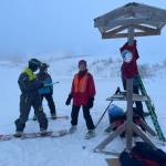Photo by Emilie Springer
Karen Northrup signs folks in for opening day at Ohlson Mountain Rope Tow on Sunday in Homer.