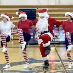 Courtesy photo 
The Homer cheerleading squads performs Saturday at a game against Nome at Homer High School.