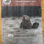 The Kenai Peninsula Borough Regular Municipal Election informational pamphlet for the Oct. 4, 2022, election is pictured. The Kenai Peninsula Borough Assembly is considering an ordinance that would end distribution of hard copies of the pamphlet to borough box holders. (Peninsula Clarion file)