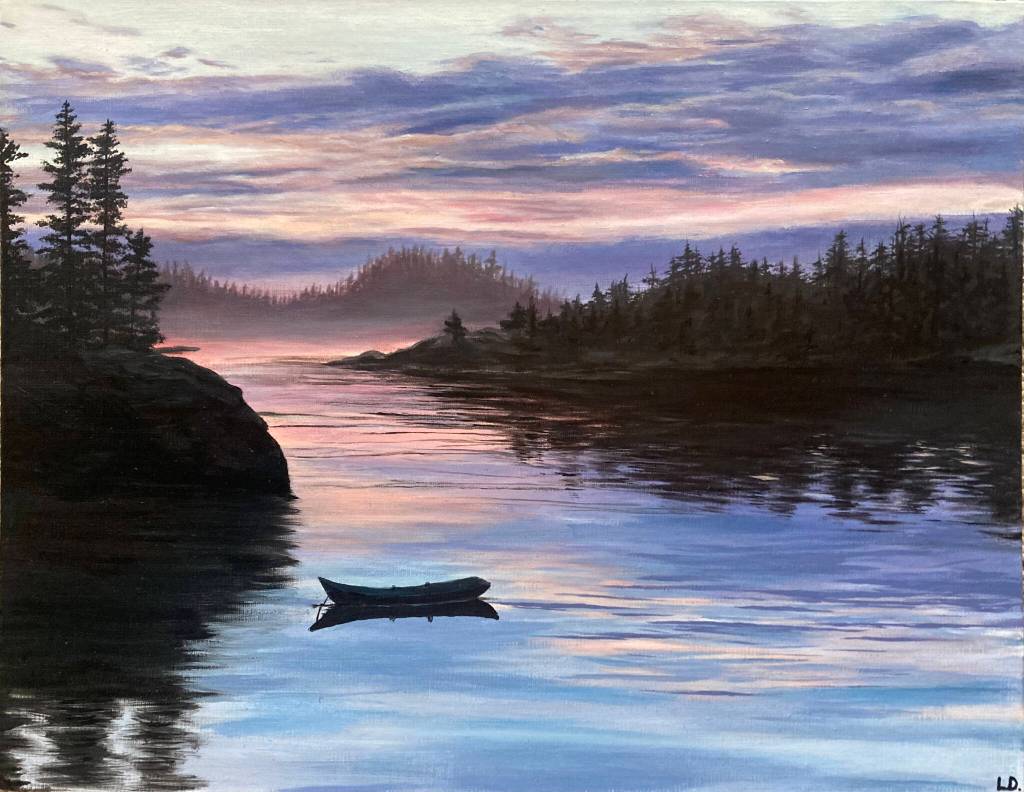 Photo provided 
Sunset in Little Tutka Bay by Leah Dunn on display at Grace Ridge Brewing.