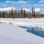 Photo by Lisa Hupp/USFWS 
Winter moves into Hidden Creek in the Kenai National Wildlife Refuge.