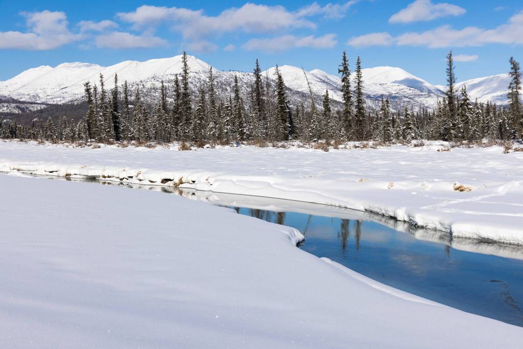 Photo by Lisa Hupp/USFWS 
Winter moves into Hidden Creek in the Kenai National Wildlife Refuge.