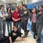 Drama, Debate and Forensics Club members pose at Homer High School on Jan. 9, 2023, in Homer, Alaska. ( Photo by Emilie Springer/Homer News)