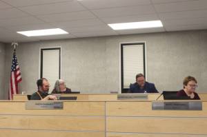 The Kenai Peninsula Borough School District Board of Education convenes on Monday, Jan. 9, 2023, in Soldotna, Alaska. (Ashlyn OHara/Peninsula Clarion)