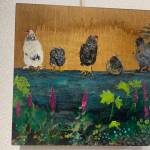 Birds on a Boat by Julianne Tomich is on display through January at Grace Ridge Brewing. (Photo by Christina Whiting/Homer News)