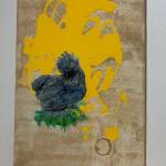 Boo in the Evening, a painting by Julianne Tomich, is on display through January at Grace Ridge Brewing. (Photo by Christina Whiting/Homer News)