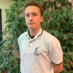 Zach Marley, where he can often be found, in the library at Homer High on January 19. Photo provided by Homer High School yearbook staff.