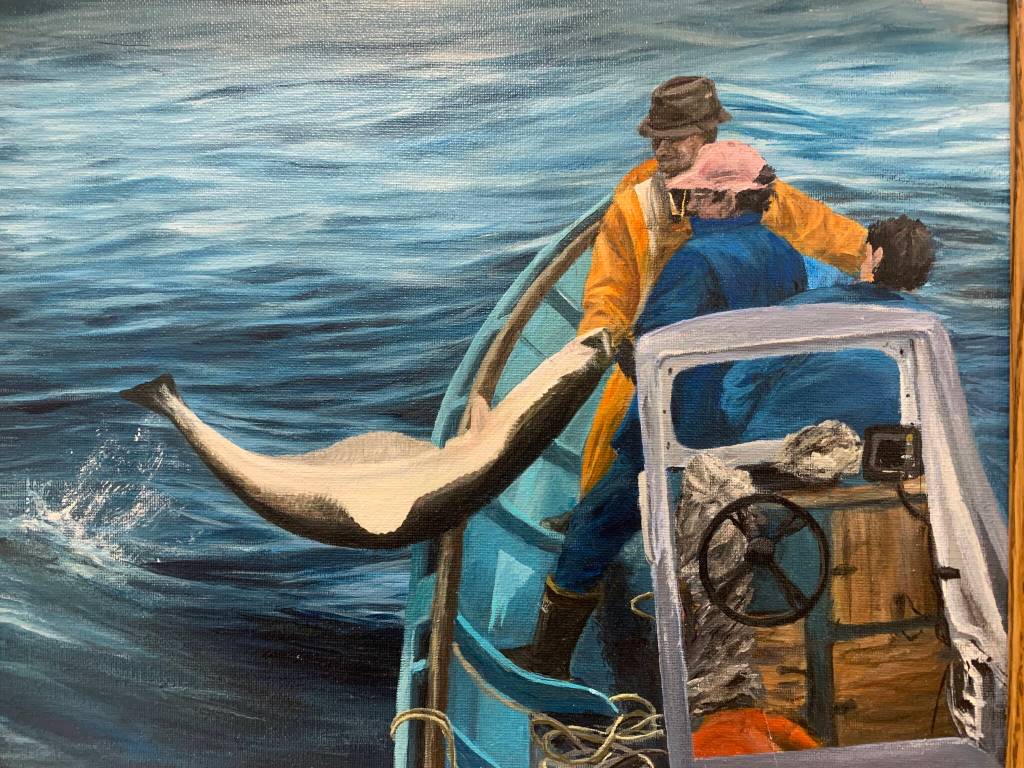 Dick, Rick and Jo, acrylic painting by Leah Dunn. (Photo by Christina Whiting)