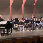 Homer High School Jazz Band performing in Pops Concert at Mariner Theater Monday, Jan. 30, 2023, in Homer, Alaska. (Photo by Emilie Springer/Homer News)