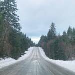 Winter meets spring road conditions, Jan. 25, 2023, in Homer, Alaska. (Photo by Christina Whiting/Homer News)