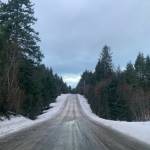 Winter meets spring road conditions, Jan. 25, 2023, in Homer, Alaska. (Photo by Christina Whiting/Homer News)