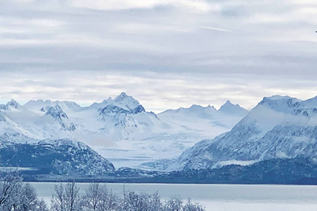 Fresh snowfall views of Grewingk Glacier (Photo by Christina Whiting/Homer News)