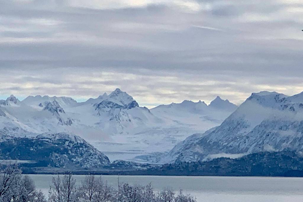 Fresh snowfall views of Grewingk Glacier (Photo by Christina Whiting/Homer News)
