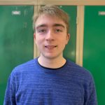 Lliam Boss-Harmon outside of Physics class at Homer High School. (Photo courtesy Homer High School yearbook staff)